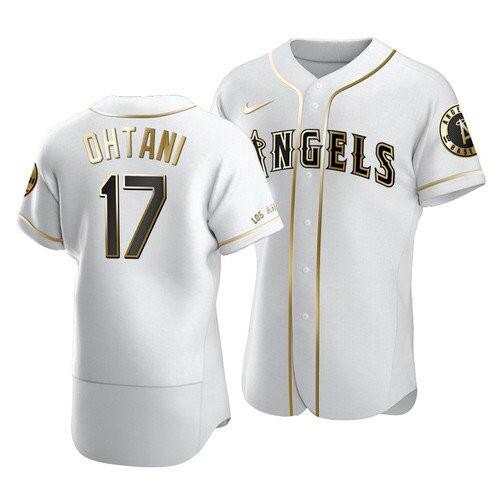 Men's Los Angeles Angels #17 Shohei Ohtani White Flex Base Stitched Baseball Jersey